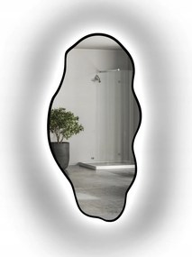 Nepravidelné zrkadlo Lolit v čiernom ráme s Led podsvietením 100x205