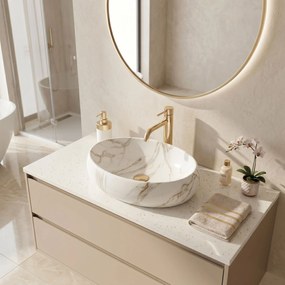 Rea Linda Lava umývadlo, 49 x 34 cm, imitácia kameňa-lava matná, REA-U8568