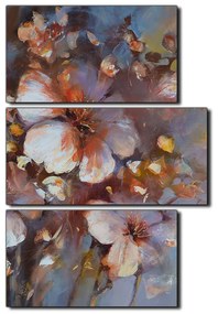 Obraz na plátne - Kvet mandlí, reprodukcia ručnej maľby - obdĺžnik 7273D (90x60 cm)