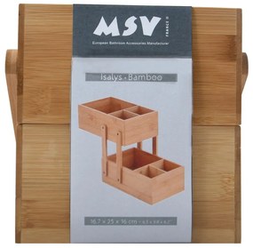 Bambusový kúpeľňový organizér na kozmetiku v prírodnej farbe Isalys – MSV
