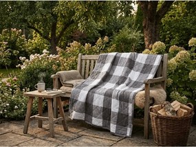 Letná prikrývka CUBE 140x200 cm, sivo-biela