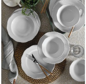 18-dielna jedálenská súprava, biela/porcelán