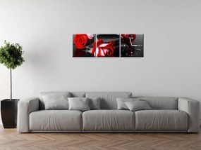 Gario Obraz s hodinami Roses and spa - 3 dielny Rozmery: 90 x 70 cm