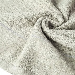 Bavlnená osuška GLORY v béžovej farbe s velúrovým okrajom prešitá lesklou niťou Šírka: 50 cm | Dĺžka: 90 cm