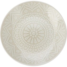 Kameninový dezertný tanier Ethnic, pr. 20 cm, béžová