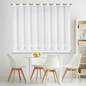 VIANOČNÁ ZÁCLONA NA KRÚŽKOCH FLAKE 350X160 CM BIELA