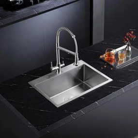 Rea Liam, oceľový kuchynský drez 530x450x200mm + sifón, brúsená oceľ, ZLE-06006