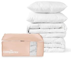 Vákuové plastové úložné boxy na oblečenie v súprave 3 ks 65x45x27 cm Pink Edition – Compactor