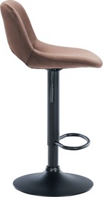 Barová stolička Camden - zamat, čierny rám - Hnedá