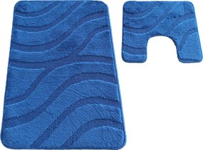 DY Kúpeľňová sada koberčekov s výrezom Symphony Dark Blue