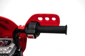 Ramiz Krížový bicykel pre deti Vozidlo na batérie Červené + asistenčné kolesá + LED zvuky