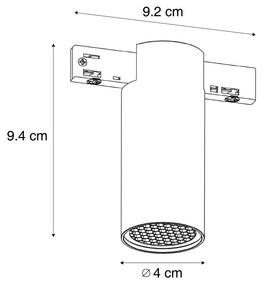 Moderný reflektor biely pre 1-fázový koľajnicový systém GU10 35mm - Slimline Nubee Honey