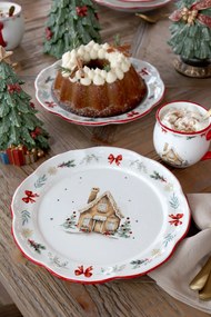 Vianočný keramický jedálenský tanier Chalet de Noël – Ø 28*3 cm