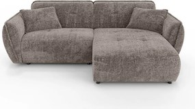 Taupe ženilková rohová pohovka (pravý roh/s leňoškou) Nelia – Ropez