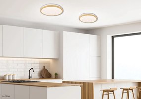 CLX Stropné prisadené drevené LED osvetlenie NOCERA INFERIORE, 36W, denná biela, 54cm, okrúhle