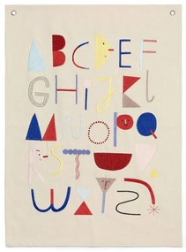 Ferm Living Látkový plagát Alphabet, Off-White