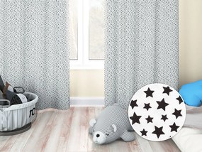 Biante Detský bavlnený záves Sandra SA-310 Čierne hviezdičky na bielom 150x150 cm