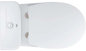 GROHE Bau Ceramic WC misa kombi Rimless s hlbokým splachovaním, vodorovný odpad + WC nádržka + Softclose WC sedátko Slim , 364 x 626 x 776 mm, alpská biela, 39942000