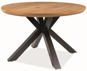 Jedálenský stôl Ritmo, priemer 120 cm, dub / čierna