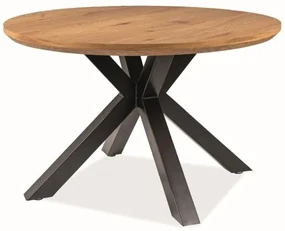 Jedálenský stôl Ritmo, priemer 120 cm, dub / čierna