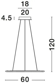 LED luster Livorno 60 Chrome