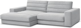 Svetlosivá zamatová rohová pohovka (ľavý roh/s leňoškou) Sierra – Bobochic Paris