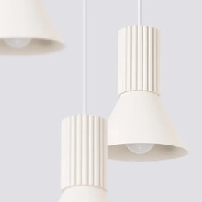Sollux SL.1871 - Závesný luster ESTRIA na lankách 3xE14/10W/230V, priemer 30 cm, krémový