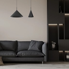 Závesné svietidlo Capital, 1x čierne kovové tienidlo, (fi 46cm), b