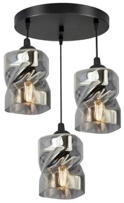 Čierne závesné svietidlo so skleneným tienidlom Felis - Candellux Lighting