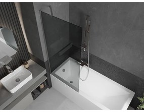 Mexen Next, vaňová zástena 1-krídlová 80 x 150 cm, fixné krídlo, 6 mm šedé sklo, chrómový profil, 895-080-000-00-40-01