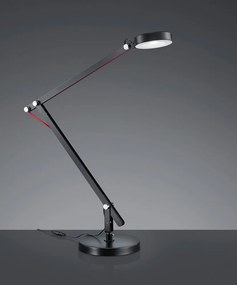 Čierna LED stolová lampa s ohýbateľnou konštrukciou (výška 90 cm) Amsterdam – Trio