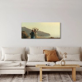 Obraz - Camille Pissarro, Two Women Chatting by the Sea, St. Thomas, reprodukcia (120x50 cm)