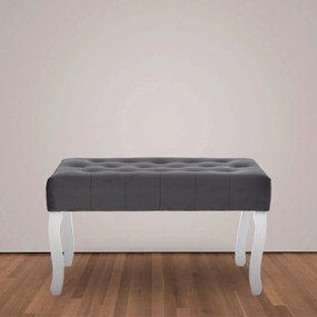 Tutumi - Prešívaná lavica 80cm v štýle Glamour 381786, šedá-biela, KRZ-06800