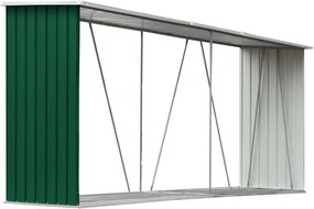 Záhradná kôlňa na drevo galvanizovaná oceľ 330x84x152 cm zelená