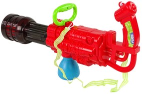 Lean Toys Bublifuk v tvare veľkej zbrane - červená