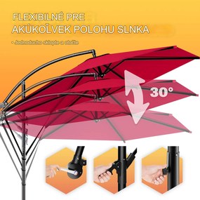 InternetovaZahrada Záhradný slnečník s UV 80 + Ø300 cm - červený