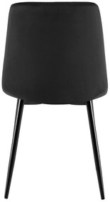 Jedálenská stolička Clairton zamat - čierna
