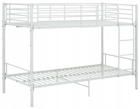 vidaXL Poschodová posteľ biela kovová 90x200 cm manželská