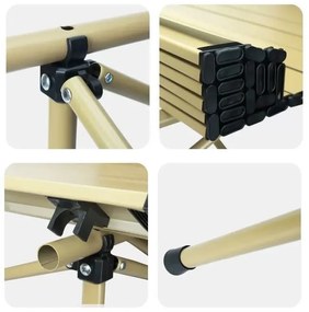 Skladací kempingový stôl s textilným obalom – 53 x 51 x 50 cm béžová