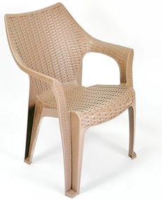 Béžová plastová stolička Ratan