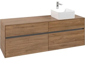 VILLEROY &amp; BOCH Collaro závesná skrinka pod umývadlo na dosku (umývadlo vpravo), 4 zásuvky, 1600 x 500 x 548 mm, Oak Kansas, C05100RH