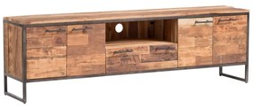 furniture-nabytek.cz - Masívny TV stolík Bristol z recyklovaného dreva, hnedý – 180×38×52 cm