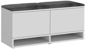 Bestent Botník s lavicou na sedenie White/ Grey 100x50x37cm