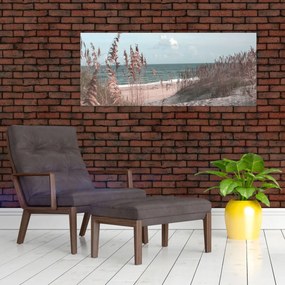 Obraz - Ružová pláž (120x50 cm)
