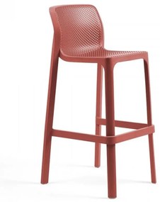NET STOOL záhradná barová stolička bez podrúčok bianco