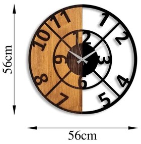 Nástenné hodiny pr. 56 cm 1xAA drevo/kov