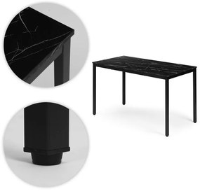 Kuchynský stôl čierny mramor 120 x 60 cm – univerzálny stôl pre 4–5 osôb