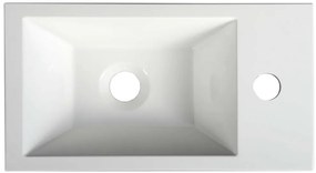 Sapho Sapho, AMAROK liaty mramor umývadlo 40x11x22cm, biele, batéria vpravo, AR500