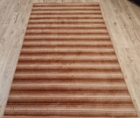 Pruhovaný koberec Saloon TERRA v červenej farbe – nízky vlas Rozmer: 60x100 cm