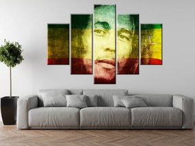 Gario Obraz s hodinami Legendárny Bob Marley - 5 dielny Rozmery: 150 x 105 cm